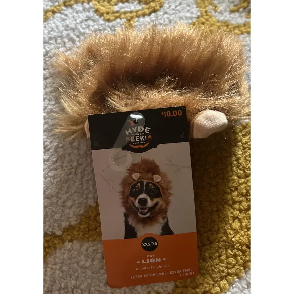 Hyde & EEK! Boutique Lion Ruff Headwear Dog and Cat Costume Brown - XXS/XS